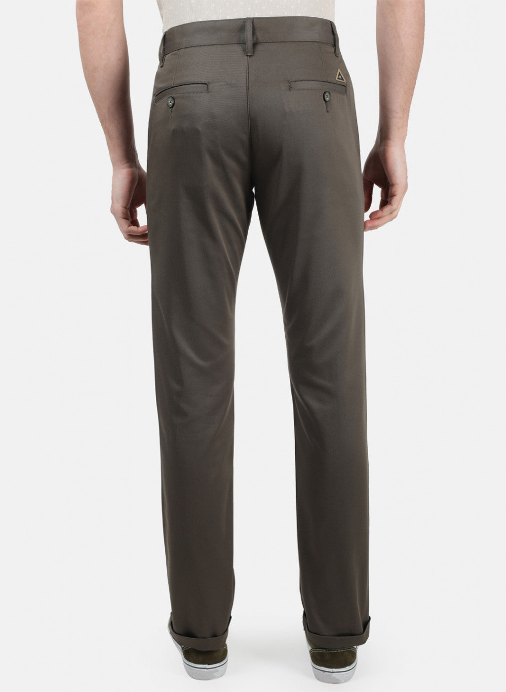 Men Grey Plain Trousers