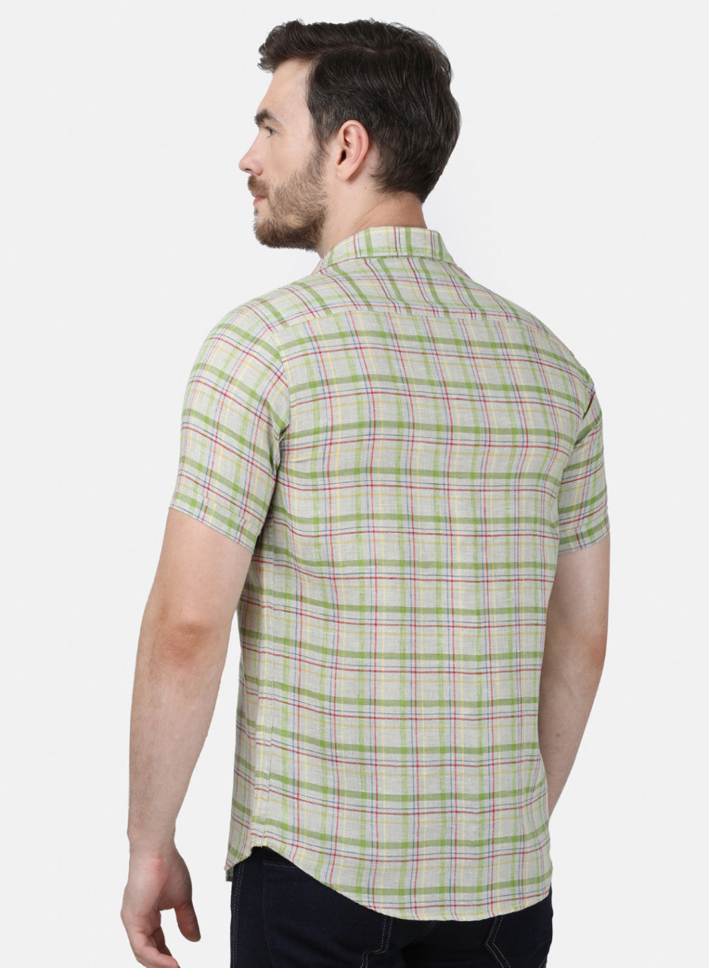 Mens Olive Check Shirt