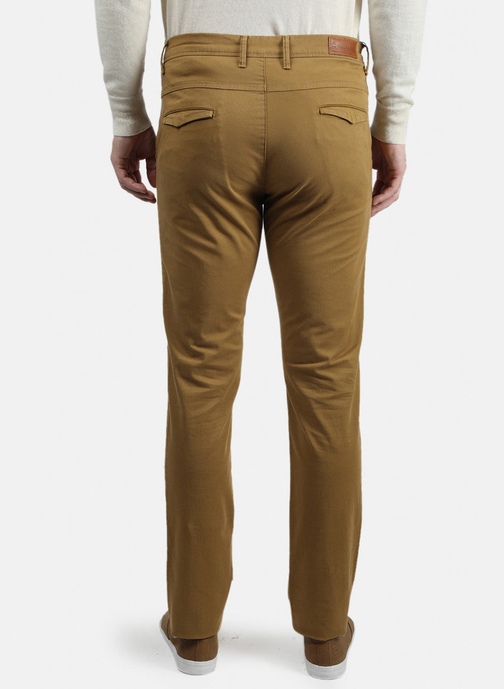 Men Khaki Plain Trouser