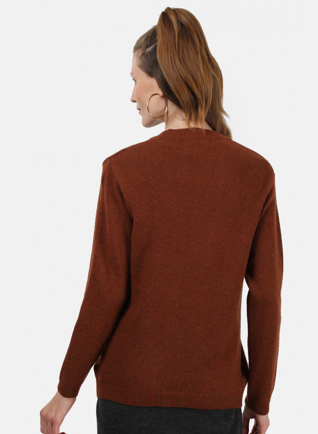 Women Brown Solid Cardigan