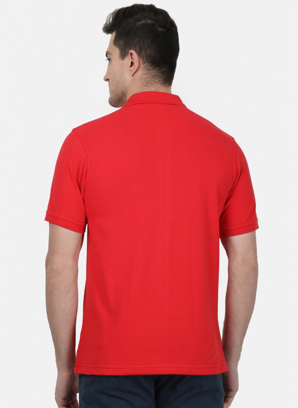 Mens Red Plain T-Shirt