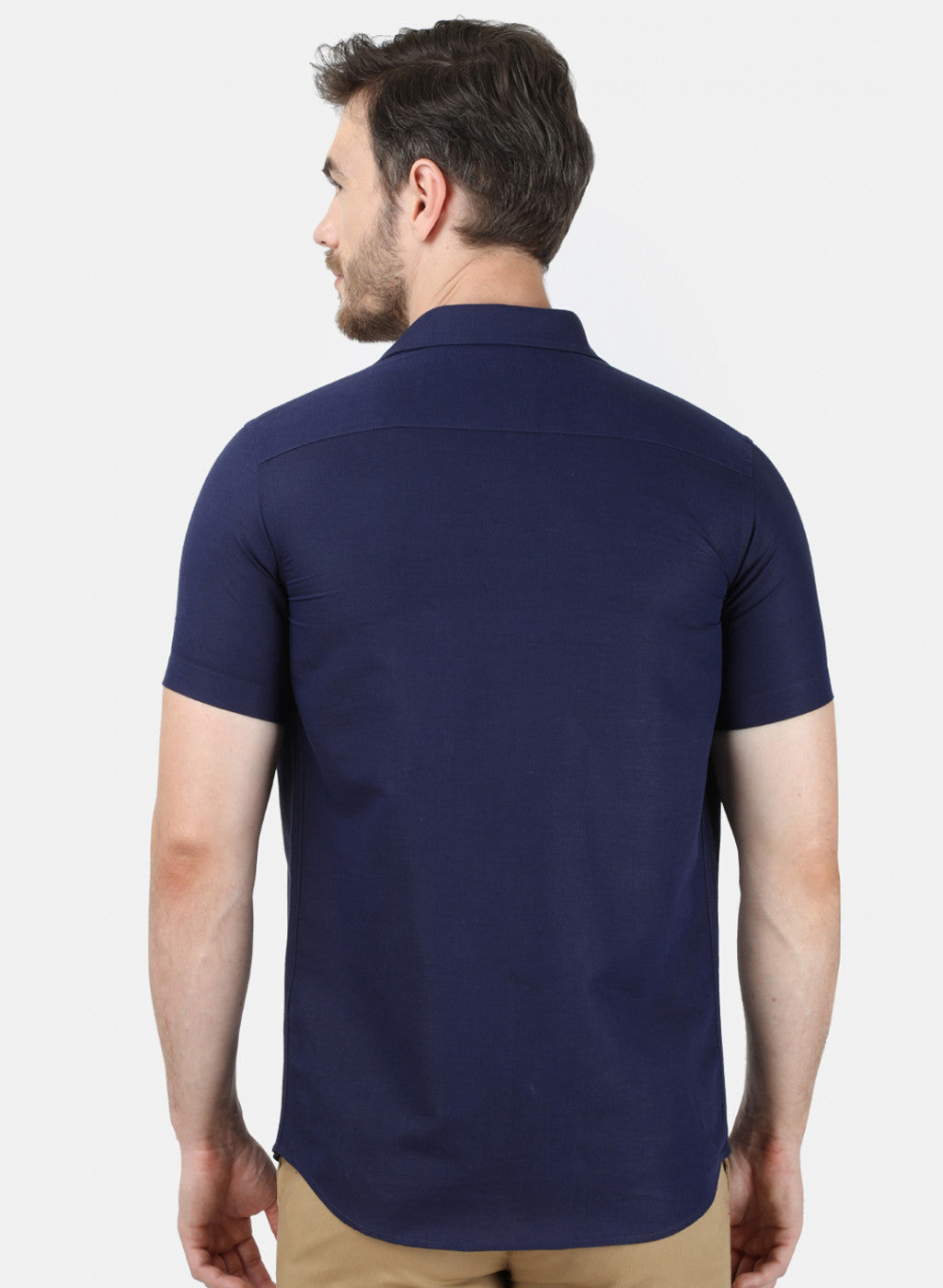 Mens NAvy Blue Solid Shirt