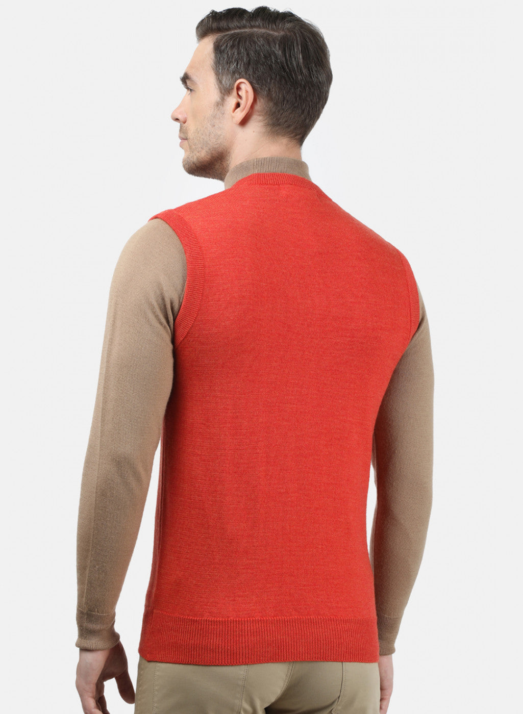 Men Orange Solid Sweater