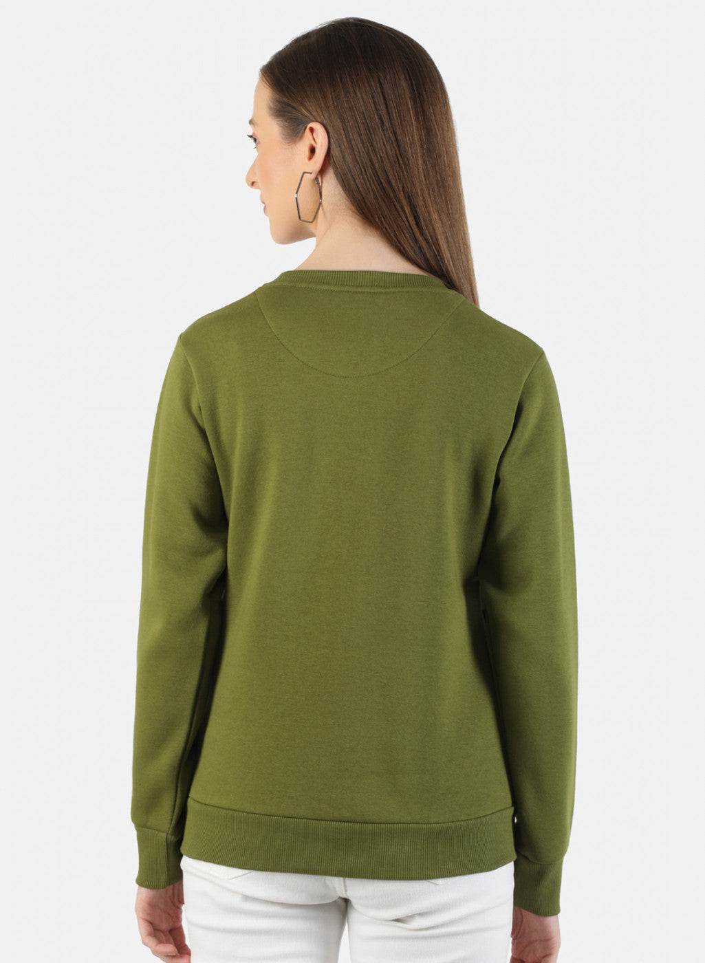 Women Green Embroidered Sweatshirt