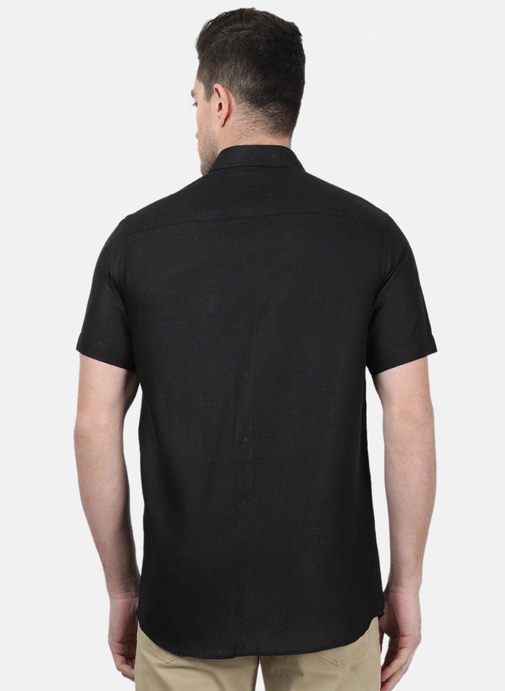 Mens Black Solid Shirts