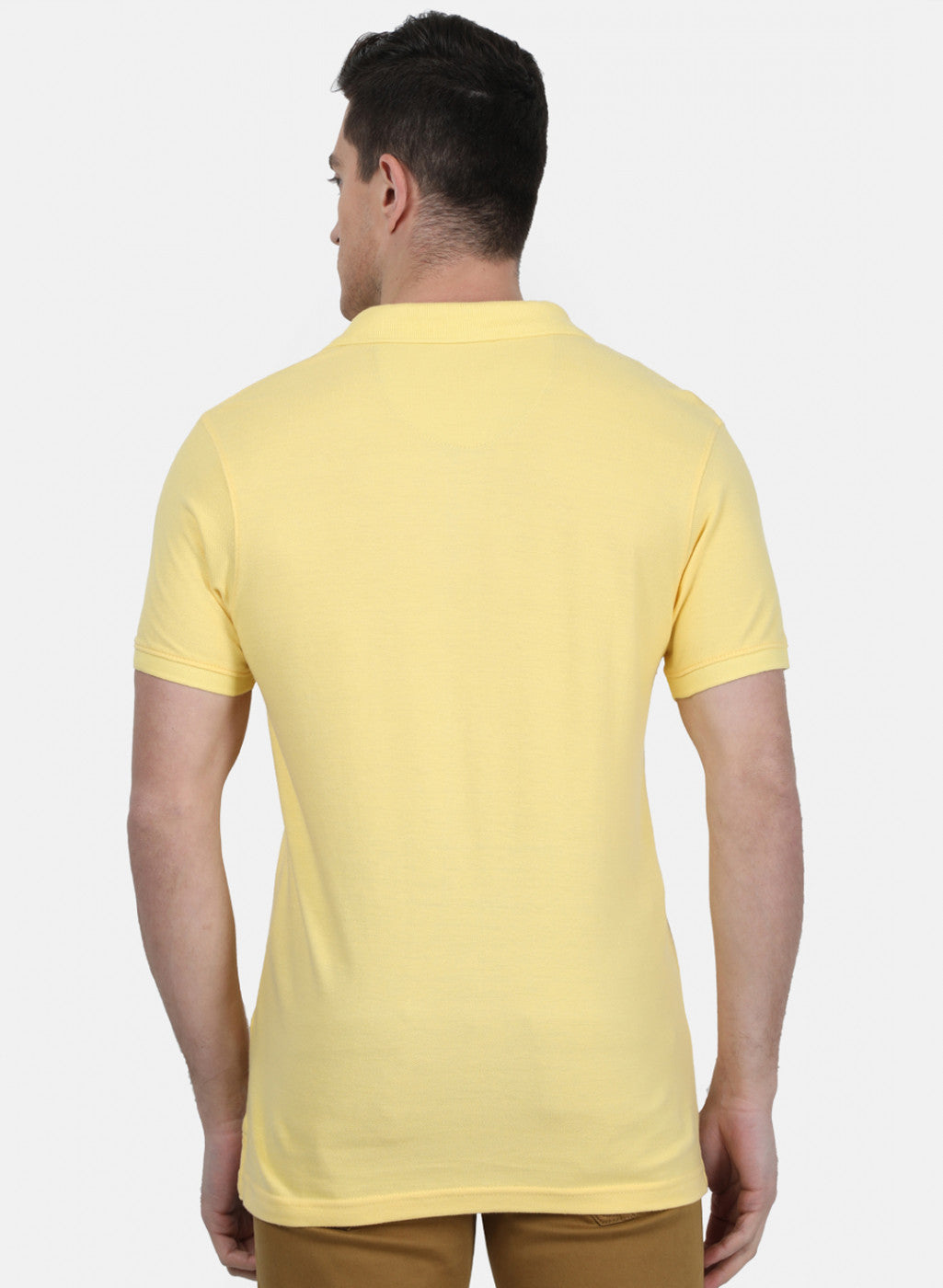 Mens Yellow Plain T-Shirt