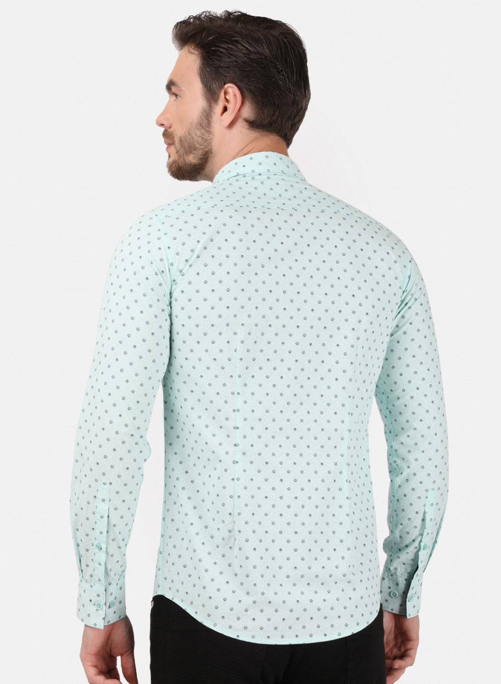 Mens Green Printed Shirt