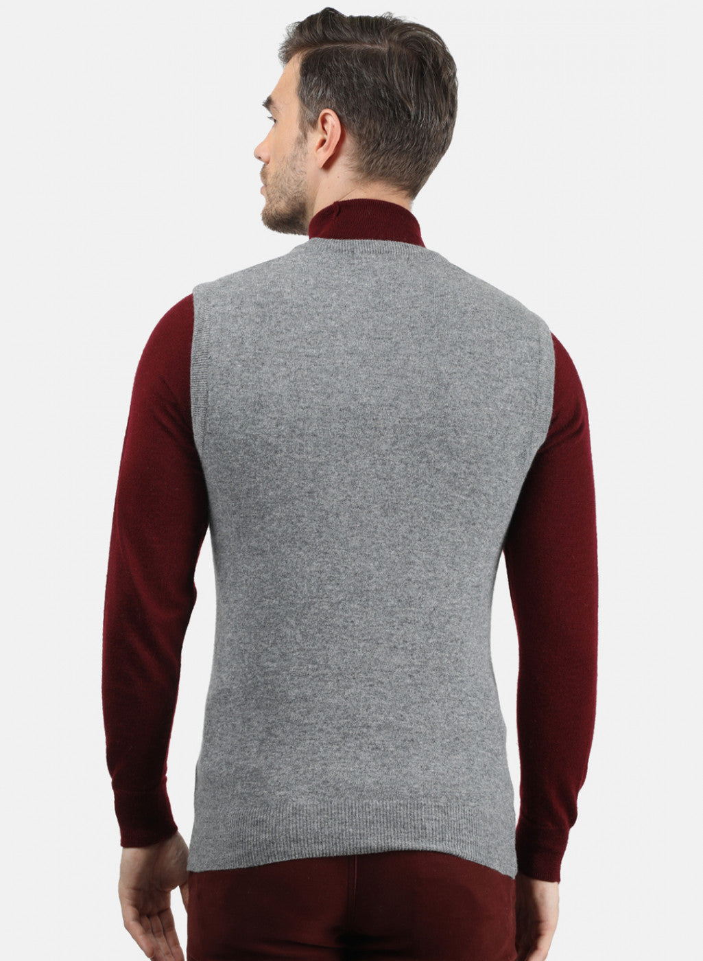 Men Grey Solid Sweater