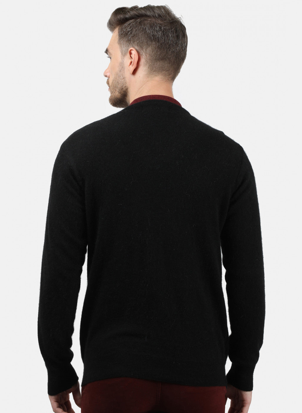 Men Black Solid Pullover