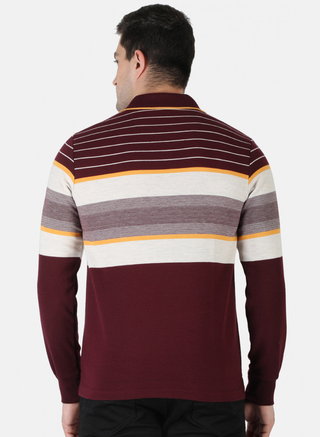 Men Maroon Stripe T-Shirt