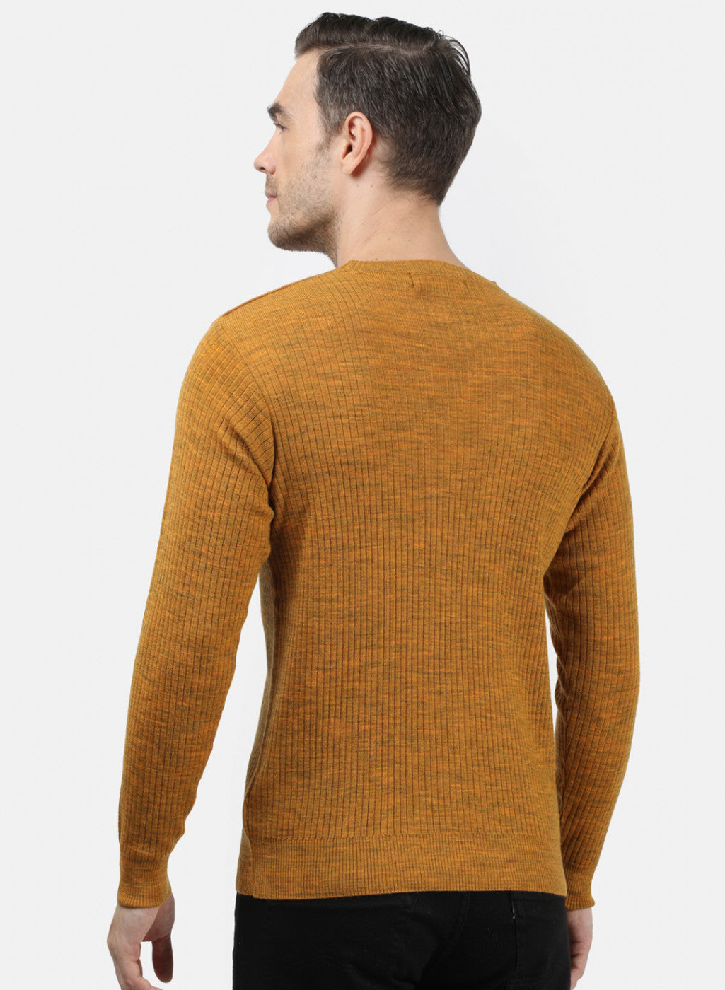 Men Yellow Solid Pullover