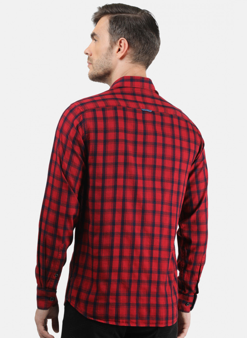 Men Maroon Check Shirt