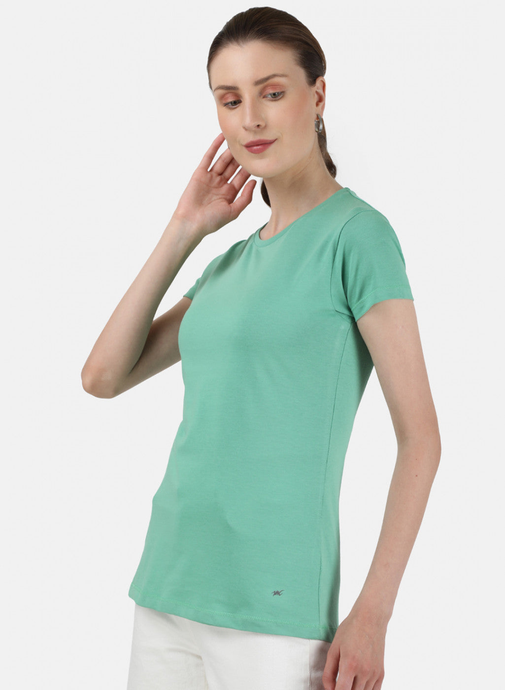 Womens Green & Pink Plain Top 2Pc Set