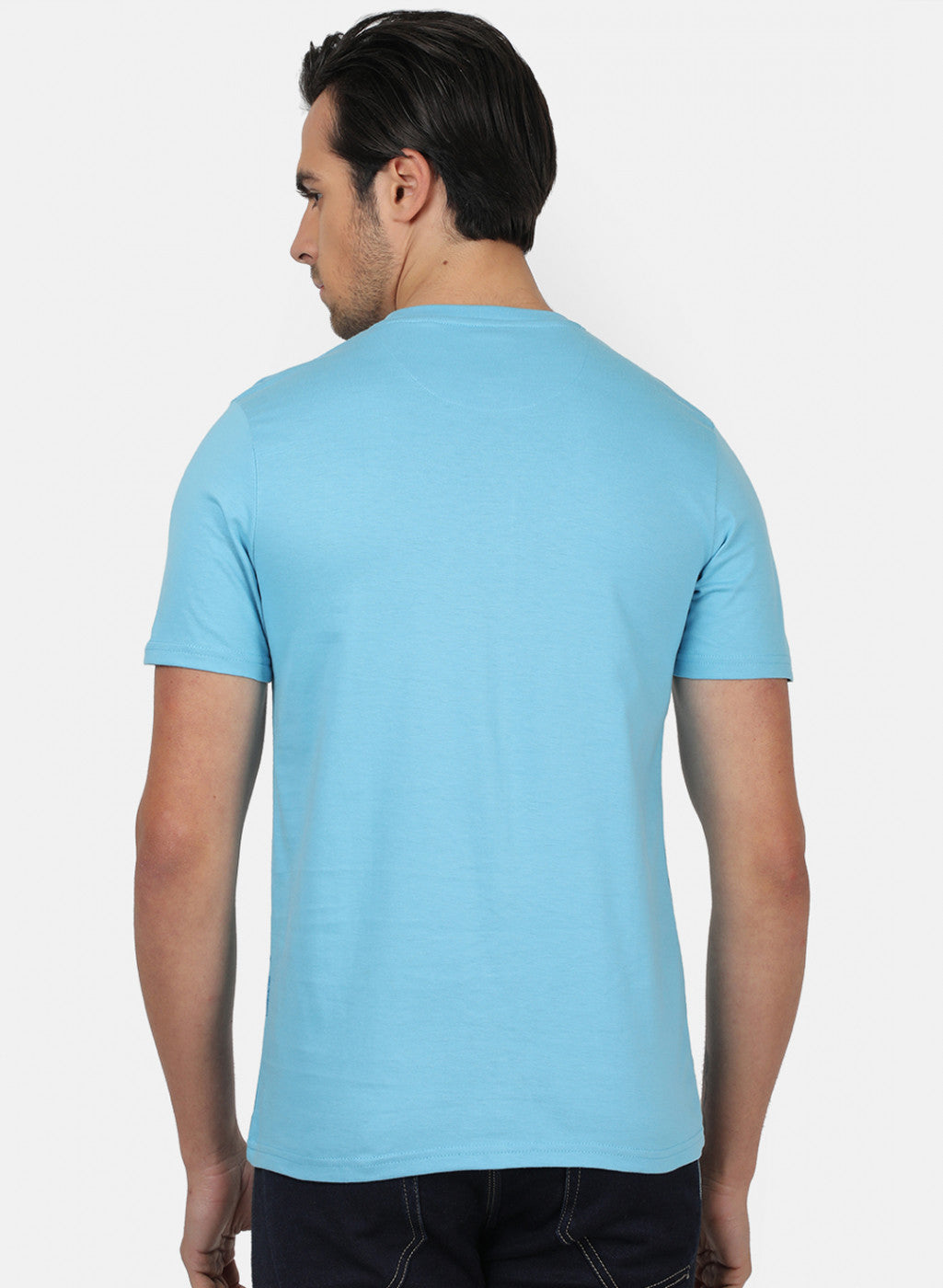 Men Blue Printed T-Shirts