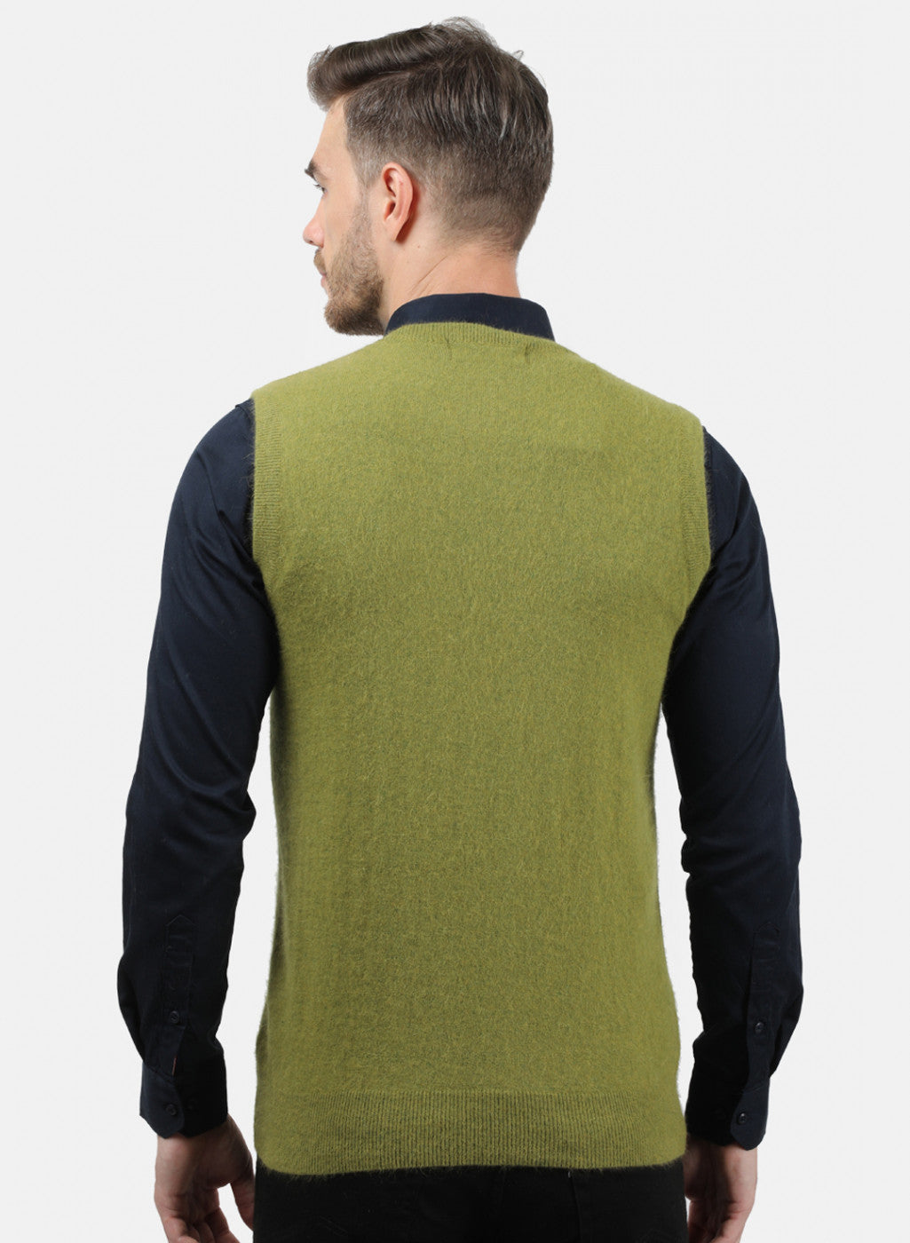 Men Olive Solid Sweater