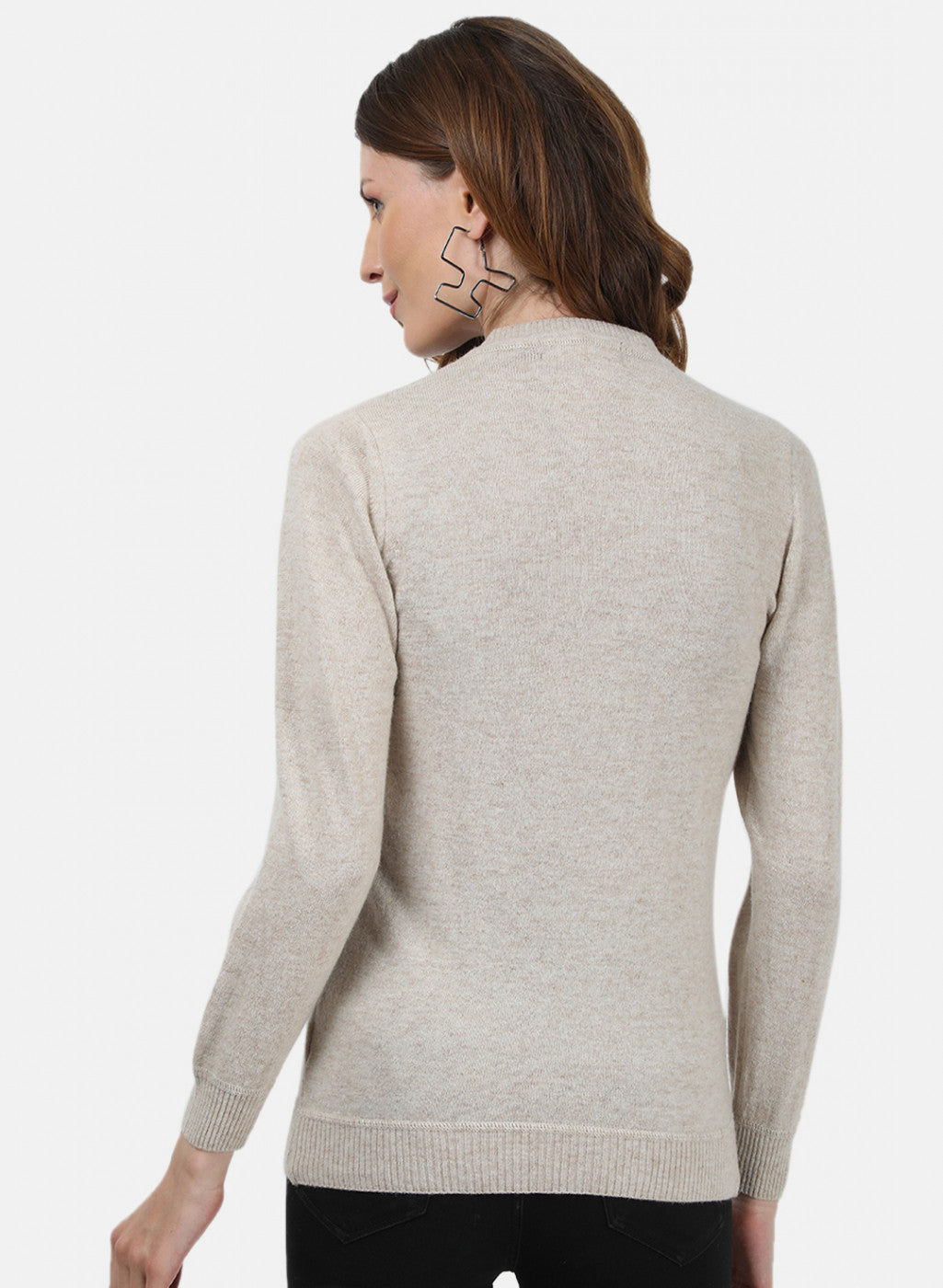 Women Beige Solid Cardigan