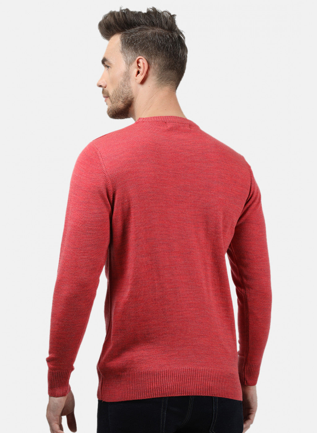 Men Red Solid Pullover