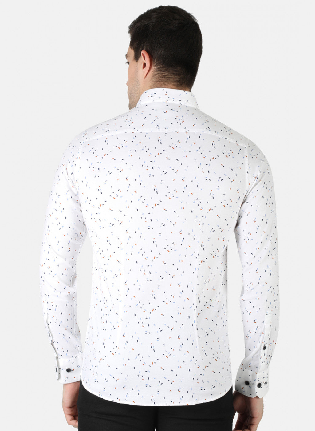 Men White Printed Shirt