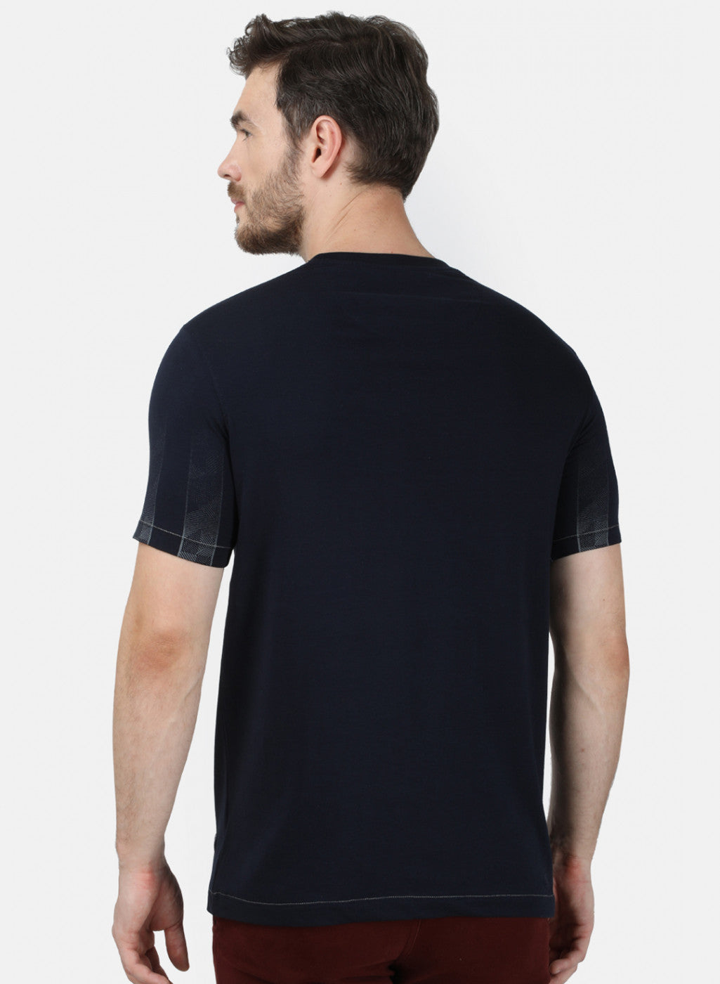 Mens NAvy Blue Printed T-Shirt