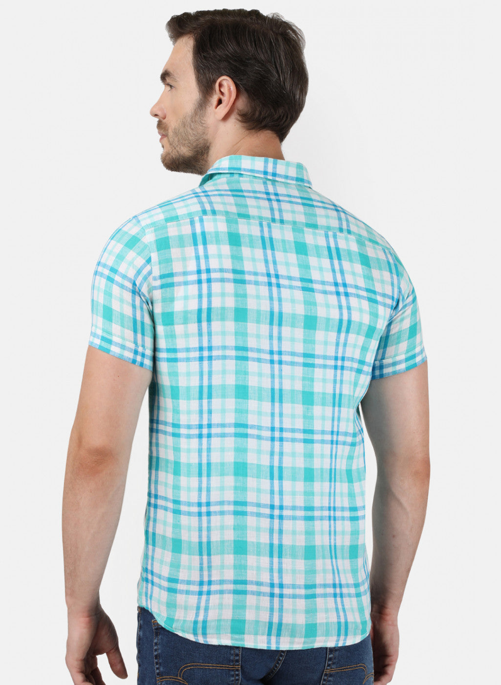 Mens Blue Check Shirt