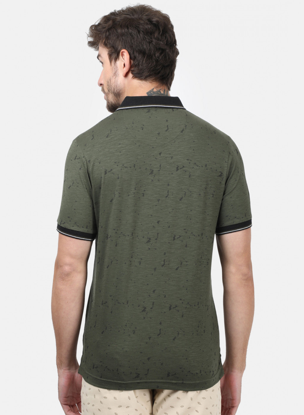 Men Olive Printed T-Shirts