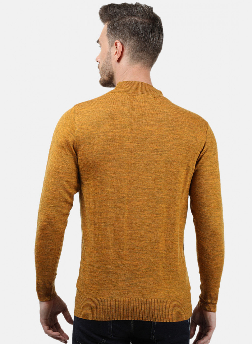 Men Yellow Solid Pullover