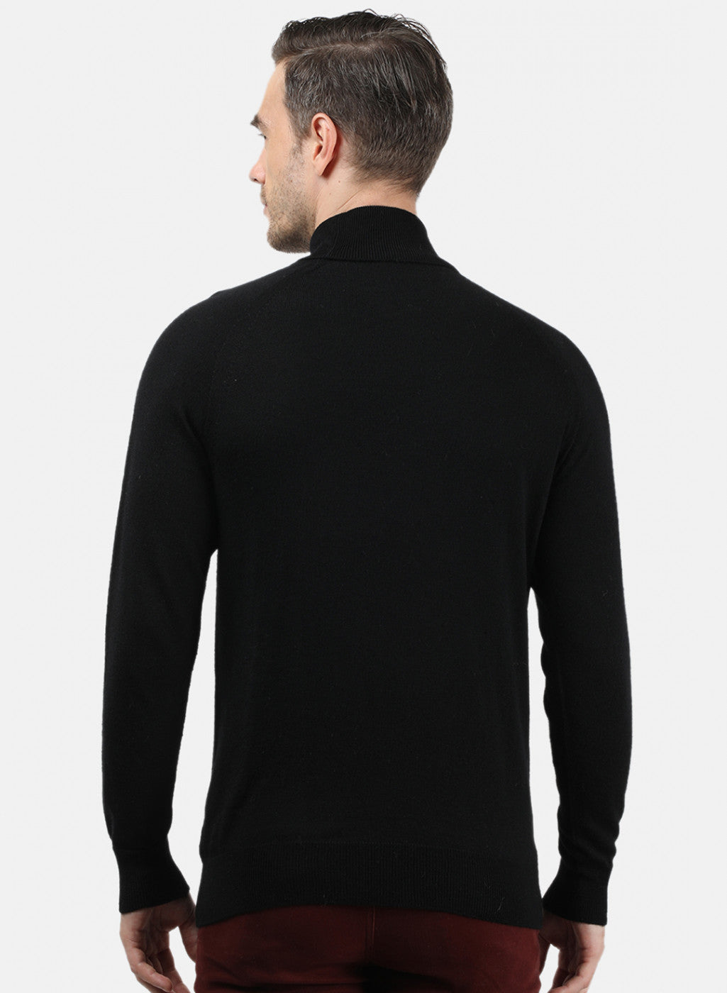 Men Black Solid Pullover