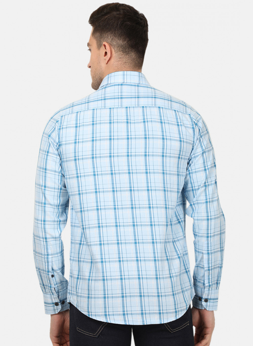 Mens Blue Check Shirt