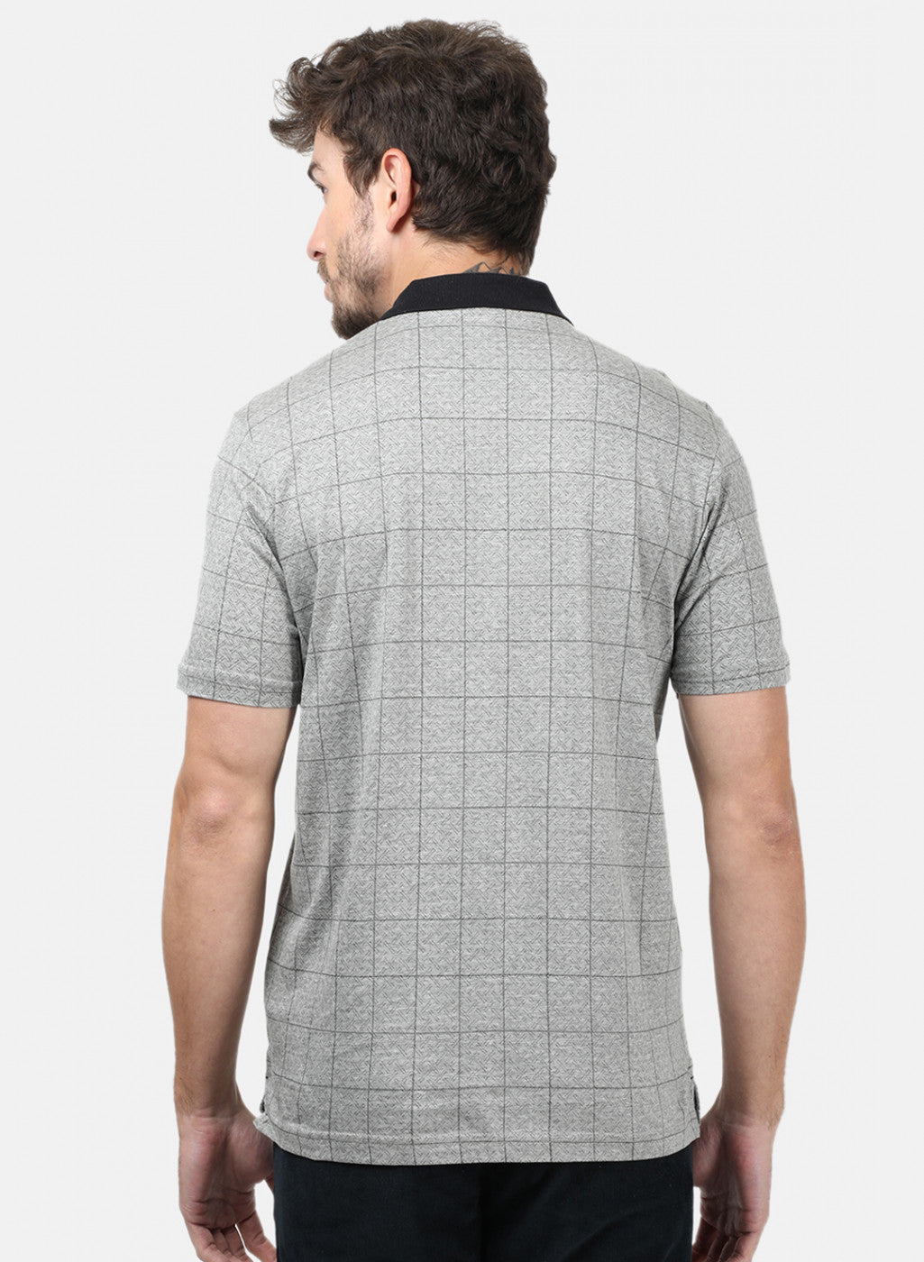 Men Grey Check T-Shirts