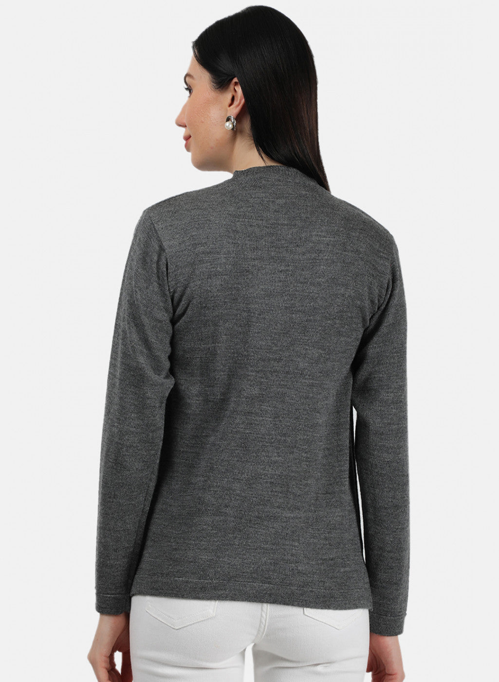 Women Grey Solid Cardigan