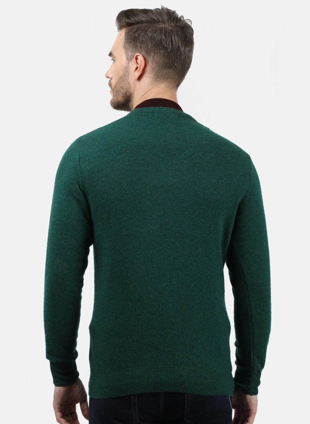 Men Green Solid Pullover