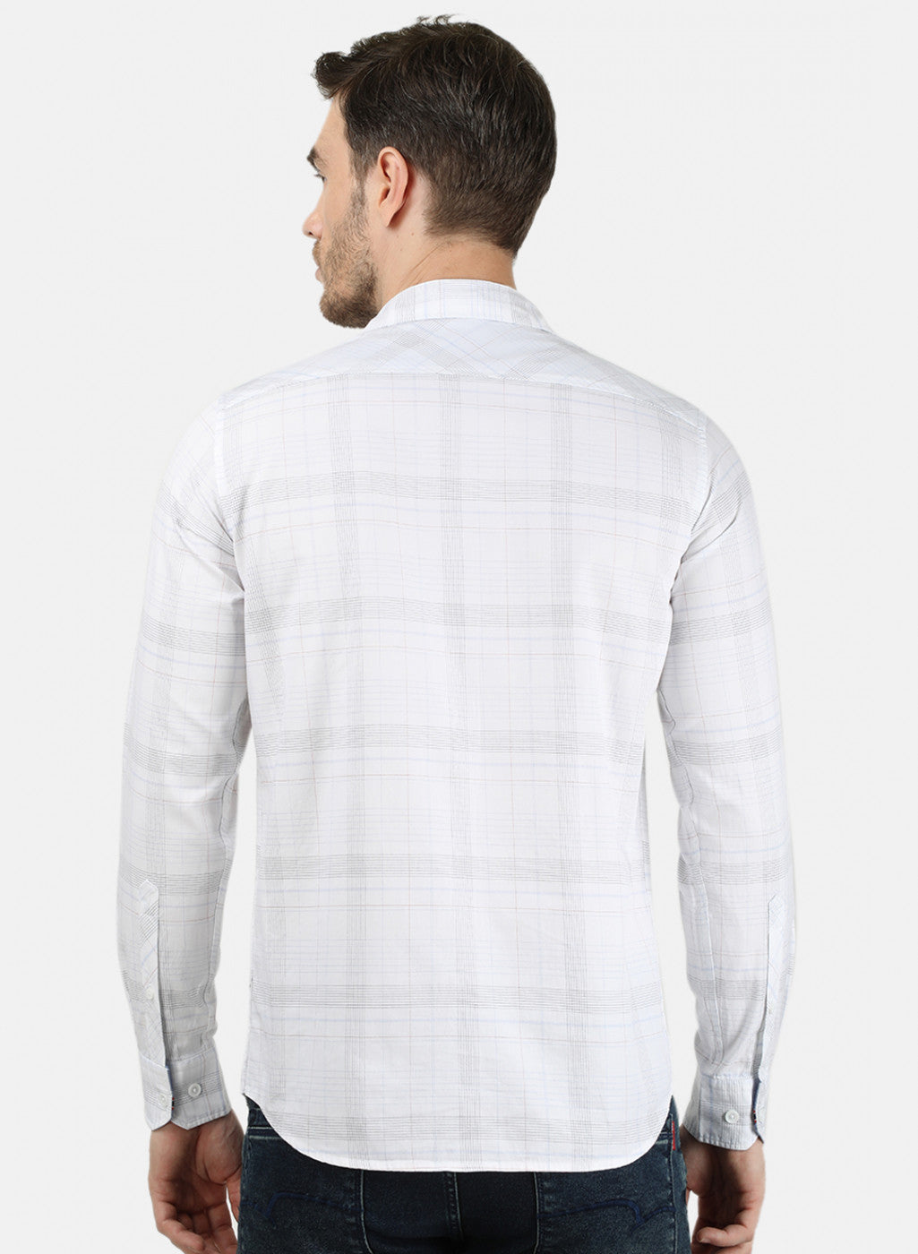 Mens White Check Shirt