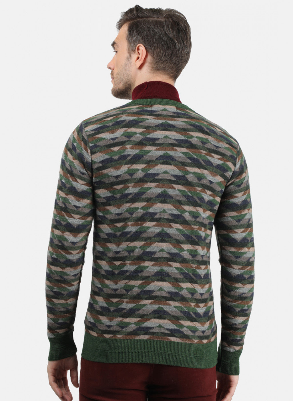 Men Green Solid Pullover