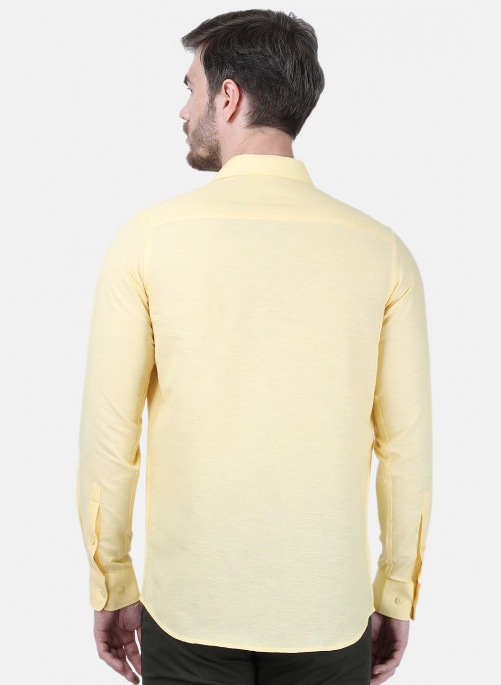 Mens Yellow Solid Shirt