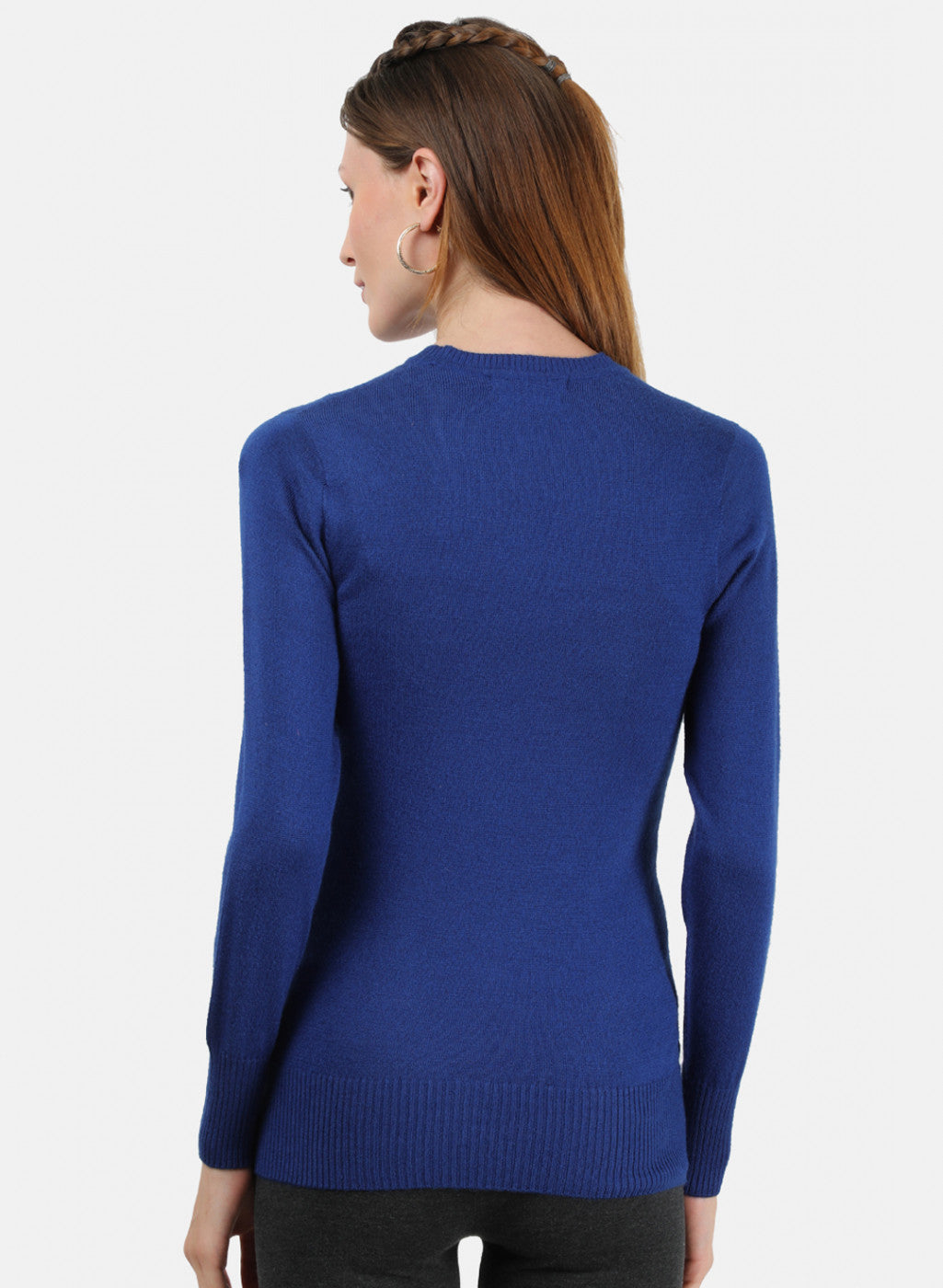 Women Royal Blue V Neck Top