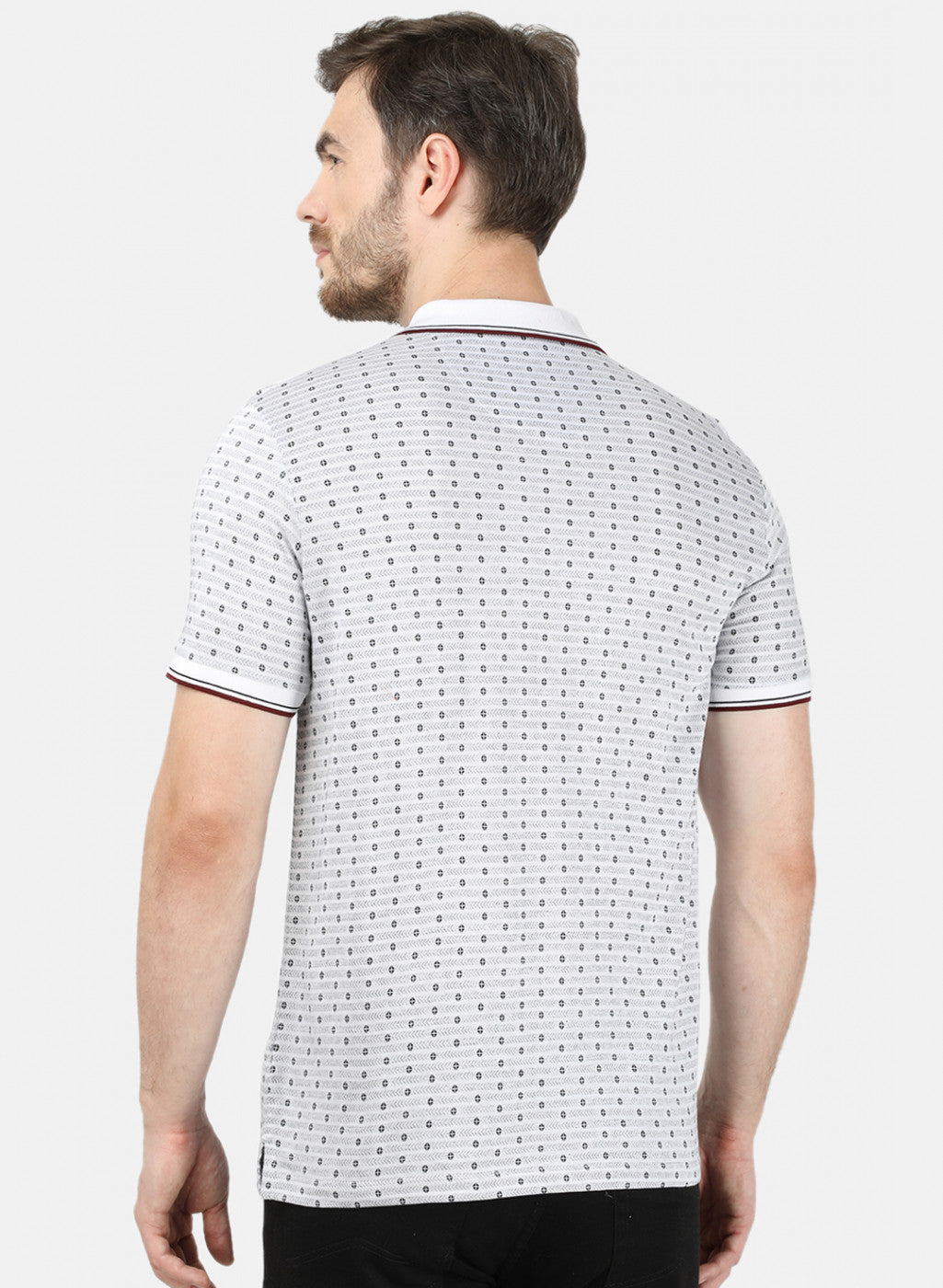 Mens White Jaquard T-Shirt