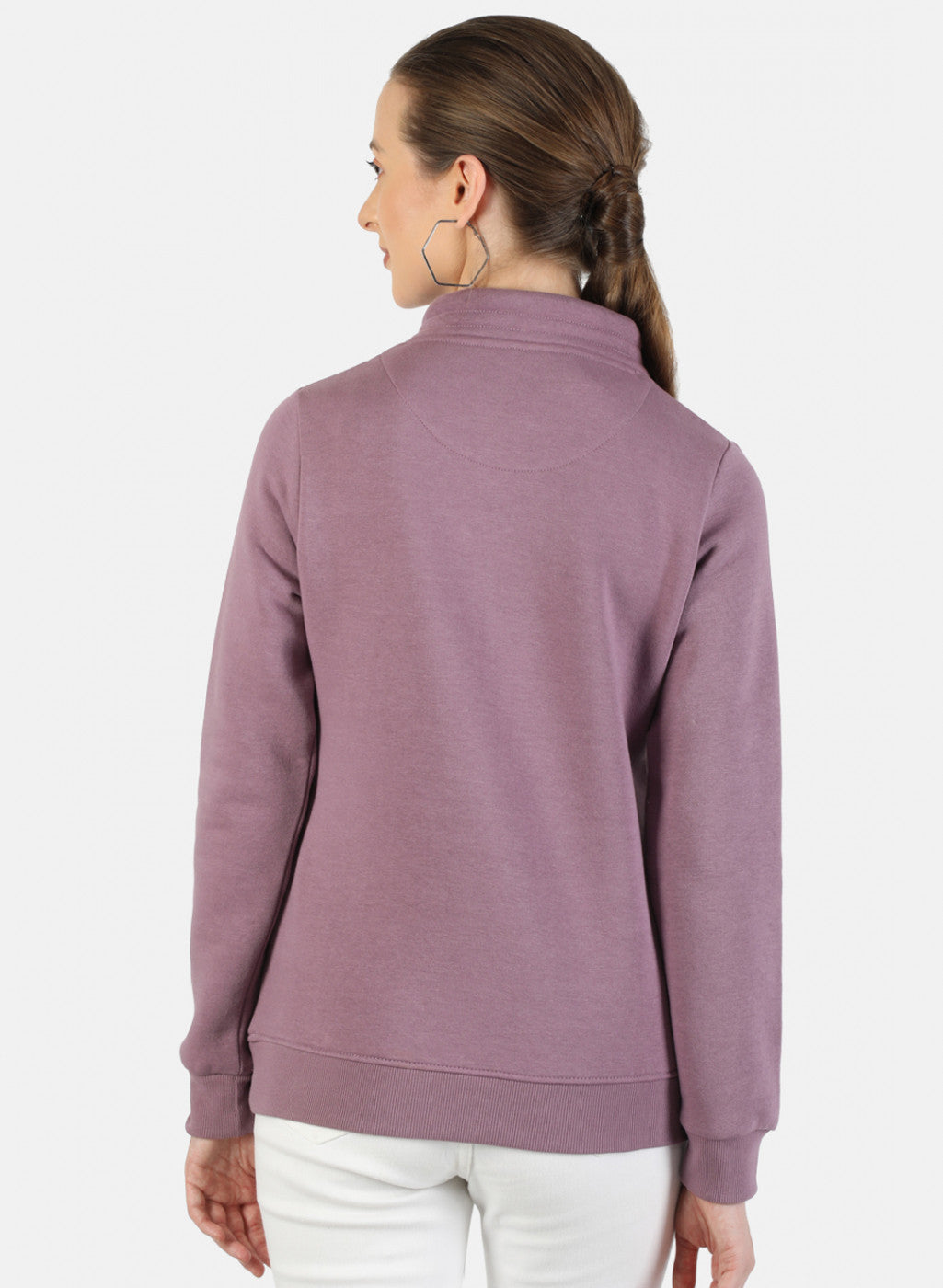 Women Light Purple Printed Sweatshirt