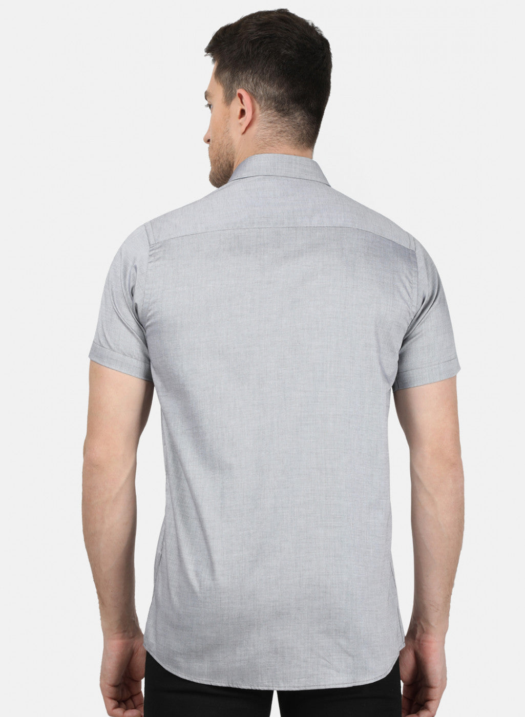 Mens Grey Printed Shirt