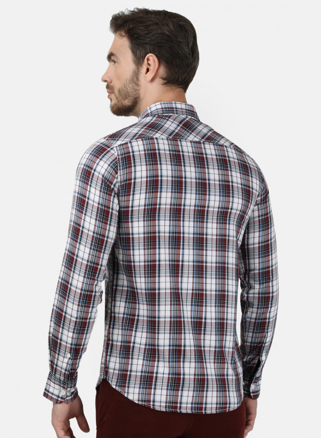 Mens Orange Check Shirt