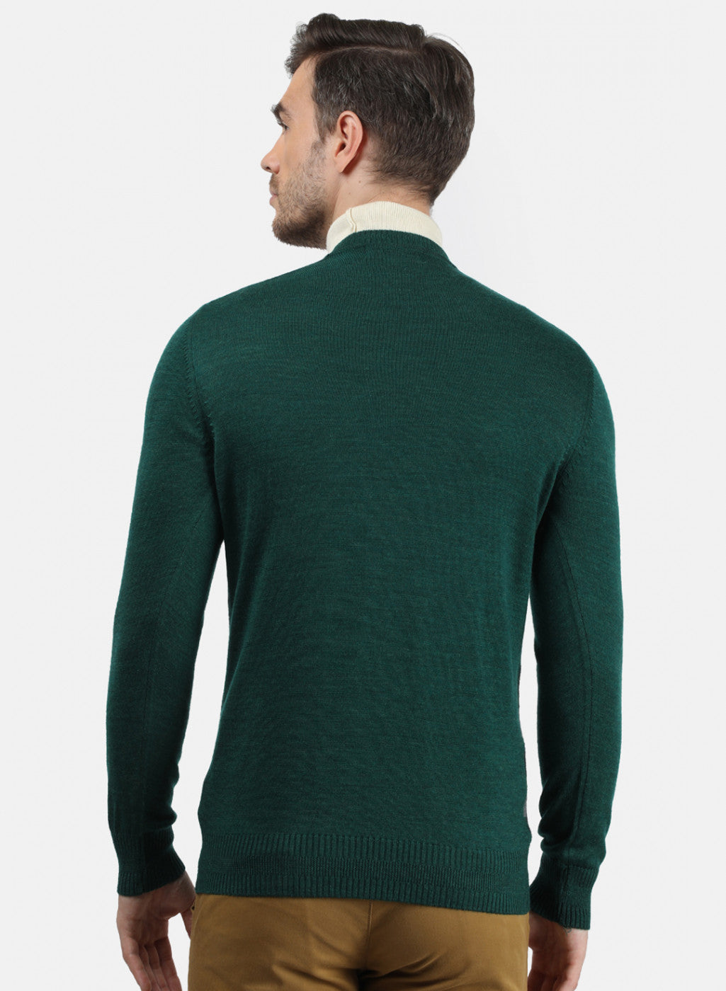 Men Green & Blue Solid Pullover