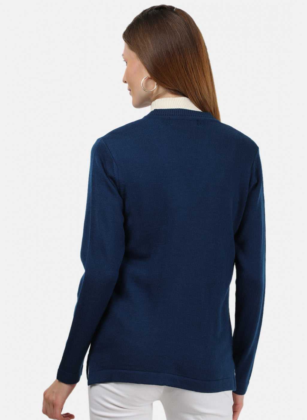 Women Blue Solid Cardigan