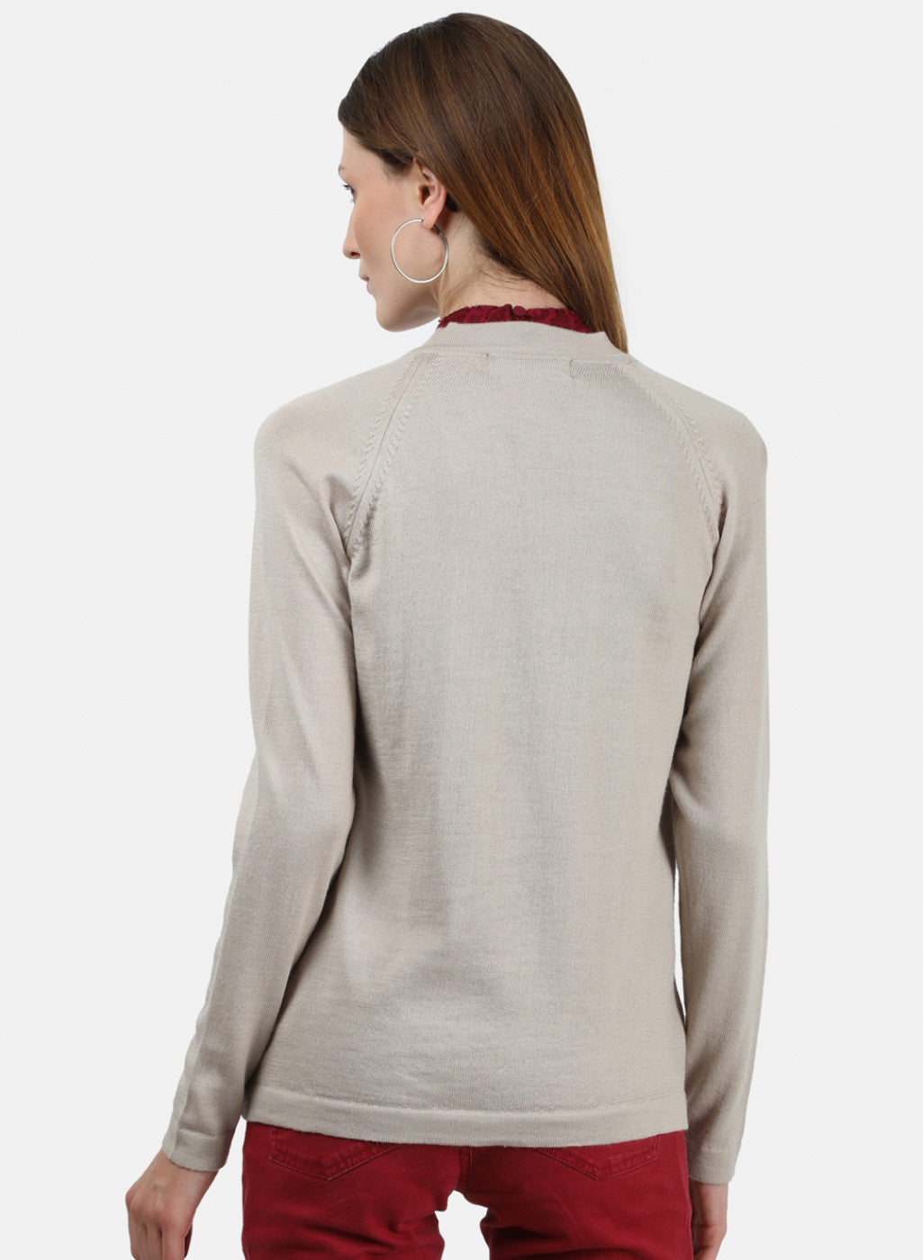 Women Beige Solid Cardigan