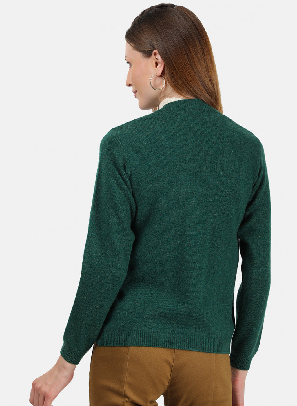 Women Green Solid Cardigan