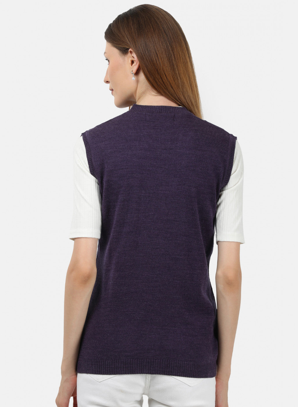 Women Purple Solid Cardigan