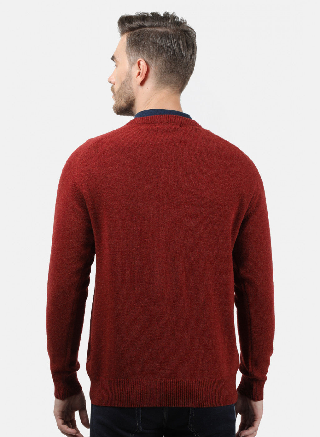 Men Maroon Solid Pullover