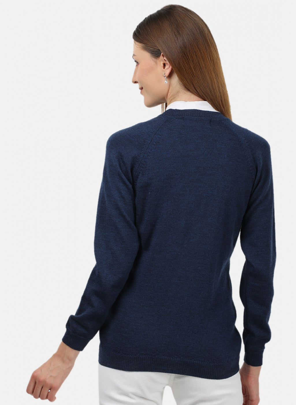 Women Navy Blue Solid Cardigan