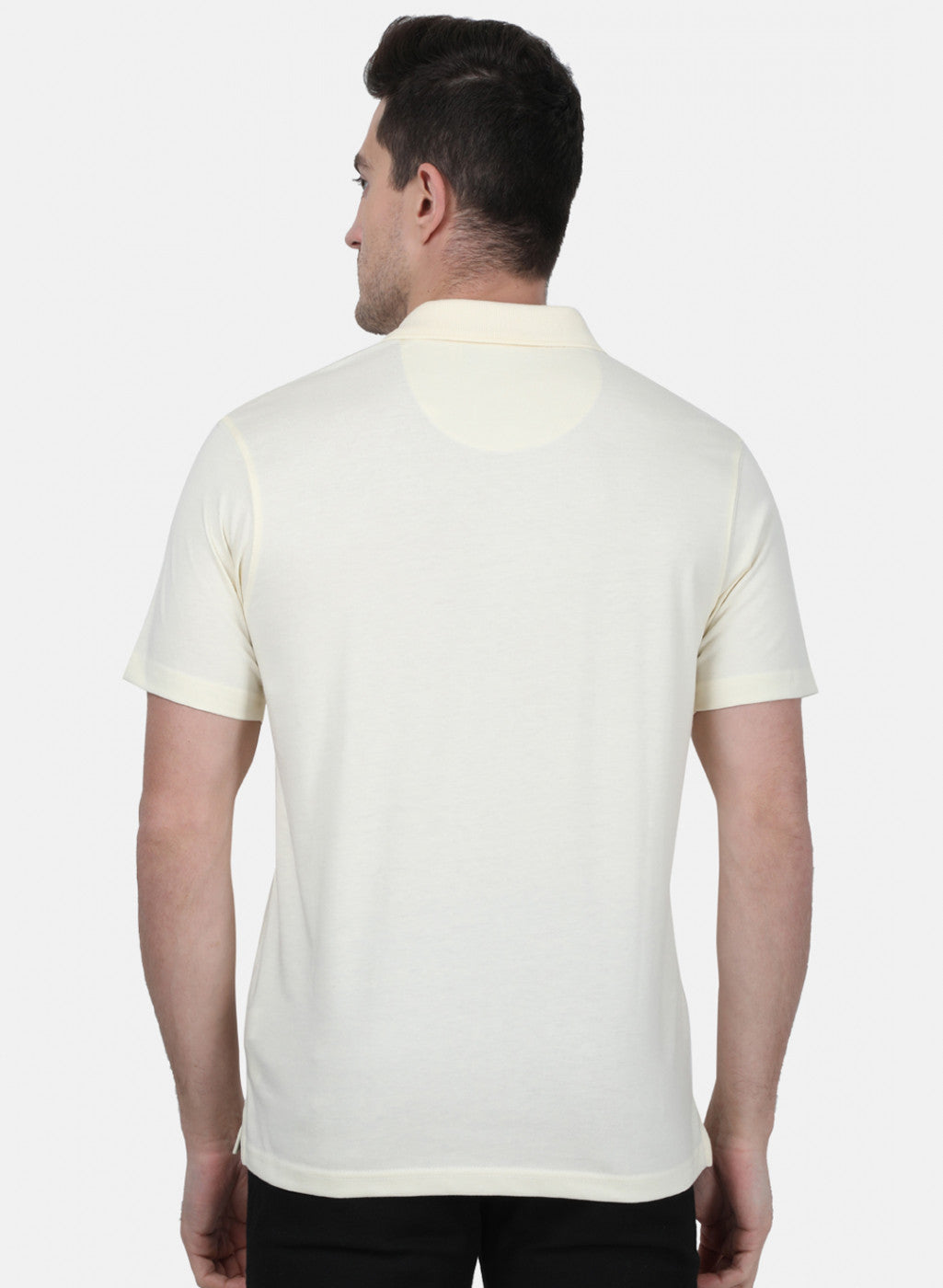 Mens Cream Plain T-Shirt