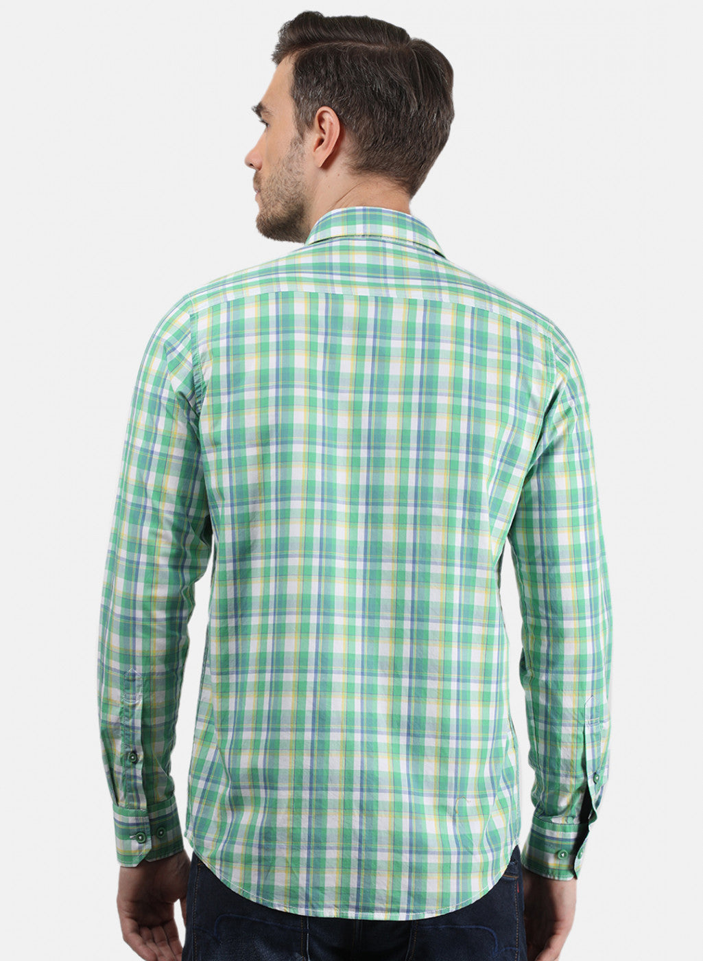 Men Green Check Shirt