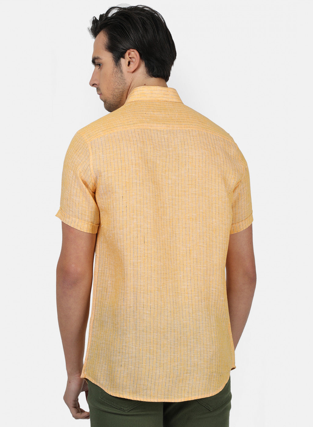 Men Yellow Stripe Shirts