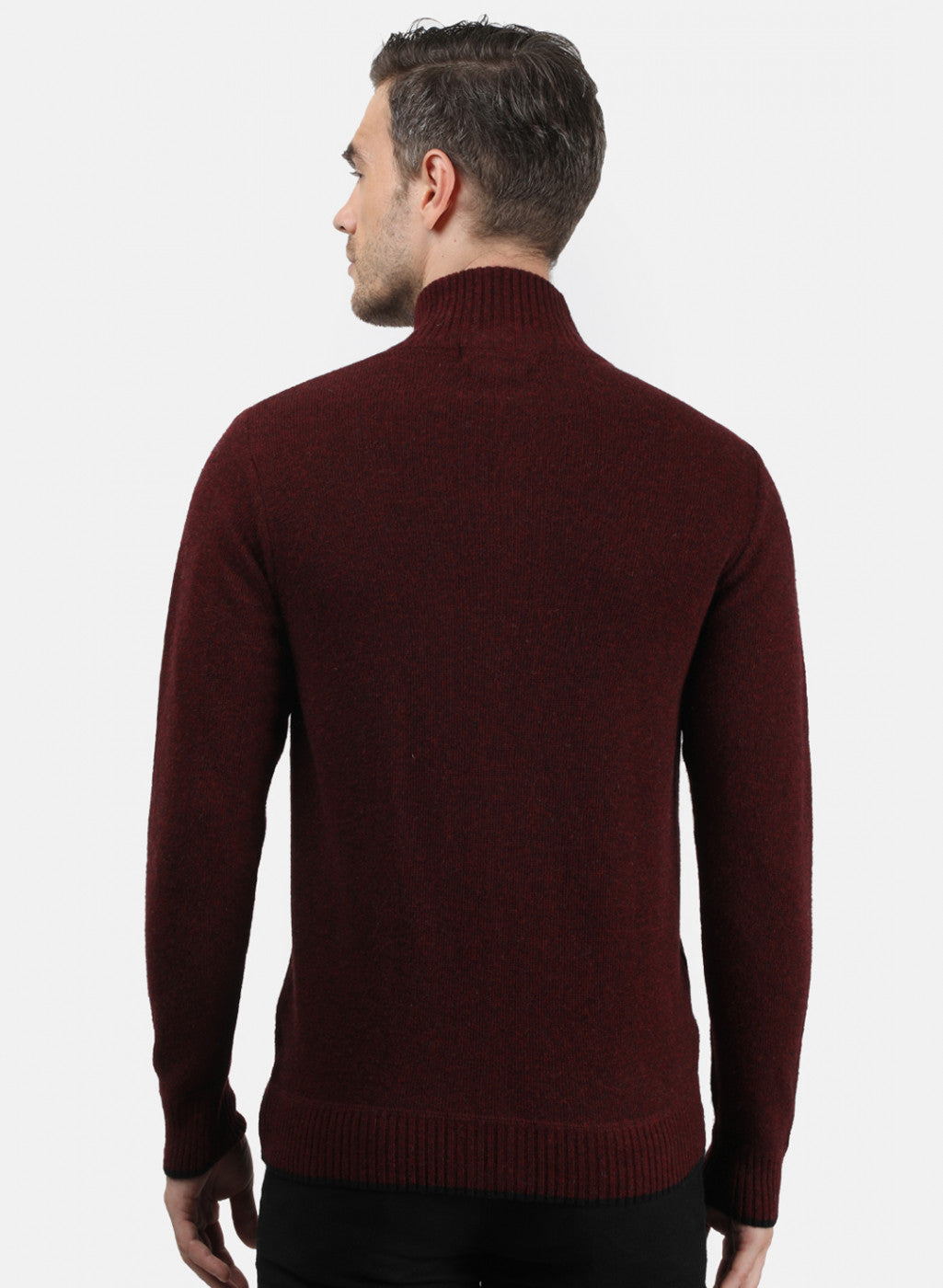 Men Maroon Solid Pullover